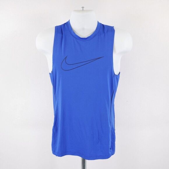 Nike Pro Blue Tank Top Dri-Fit Tight Fit‎ Medium - Picture 1 of 7